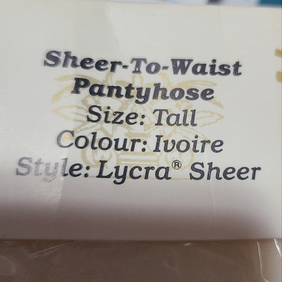 GRACILE HOSIERY SHEER-TO-WAIST PANTYHOSE SIZE TALL IVOIRE LYCRA SHEER - Picture 4 of 6